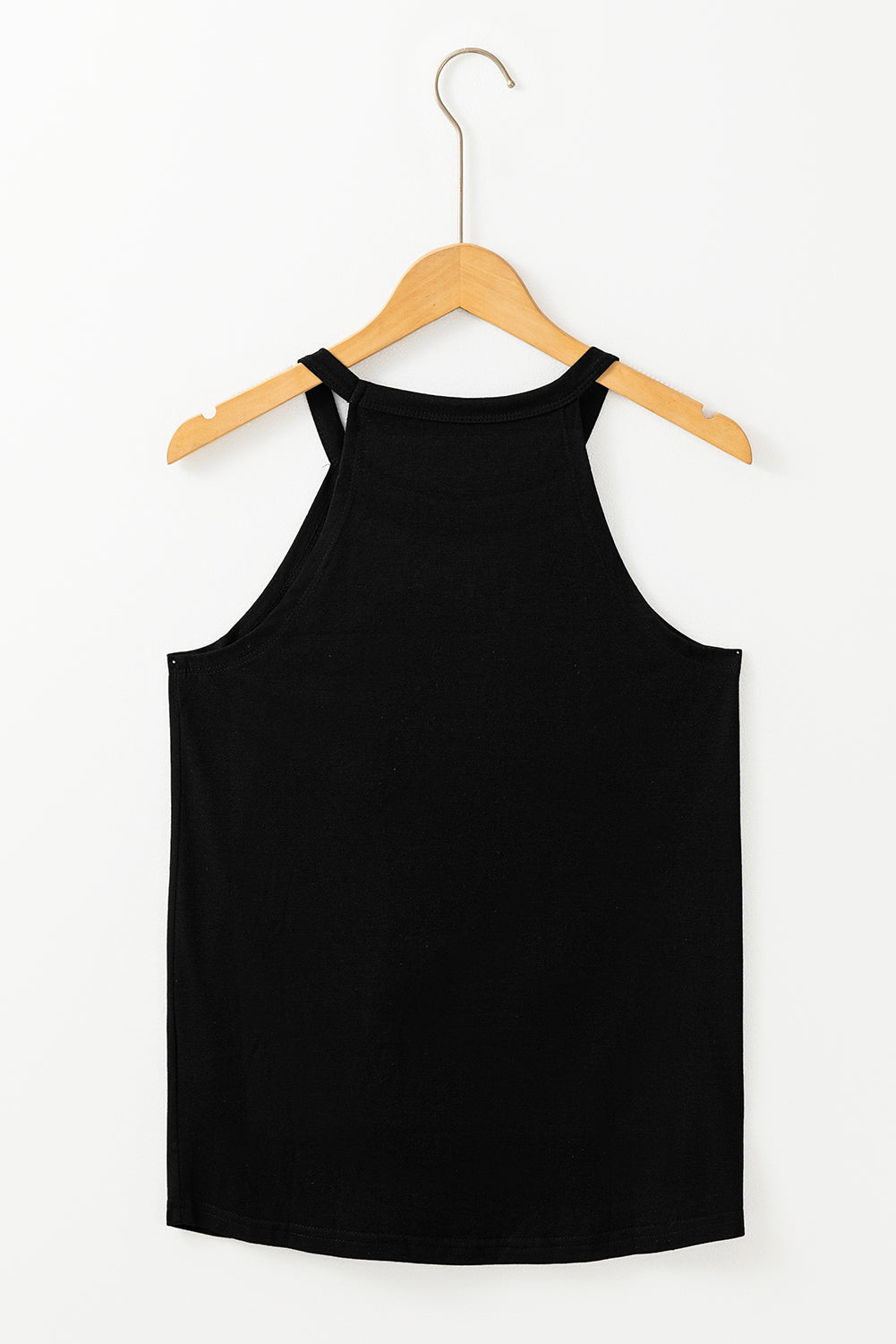 Black Sequin USA Letter Graphic Tank Top