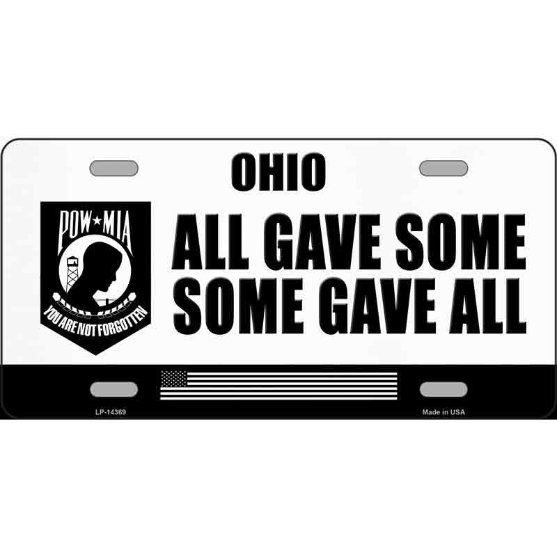 All Gave Some Some Gave All Ohio POW MIA Metal Sign