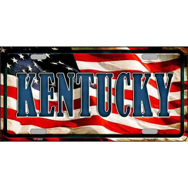 Kentucky American Flag Metal Sign