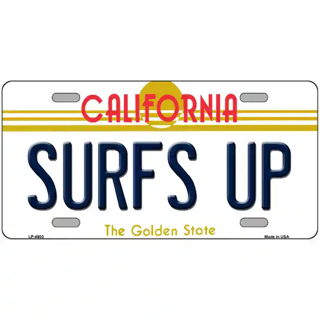 Surf's Up California Metal Sign