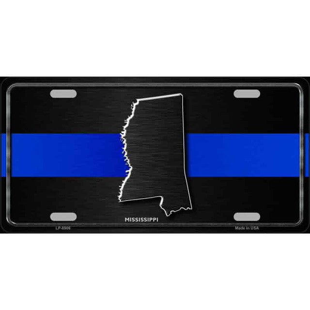 Thin Blue Line Police Mississippi Metal Sign