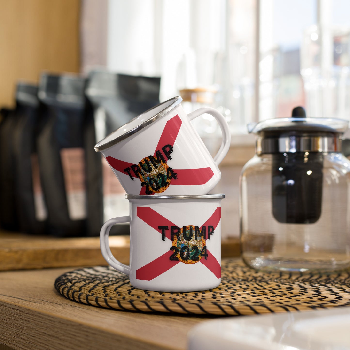 Trump 2024 Florida Flag Enamel Mug