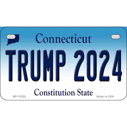 Trump 2024 Connecticut Motorcycle Golf Cart Metal Sign