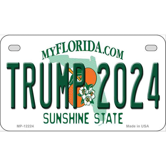 Trump 2024 Florida Motorcycle Golf Cart Metal Sign