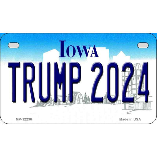 Trump 2024 Iowa Motorcycle Golf Cart Metal Sign