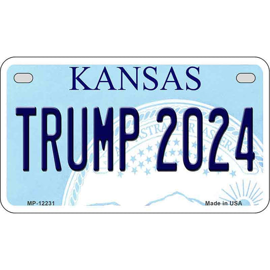 Trump 2024 Kansas Motorcycle Golf Cart Metal Sign