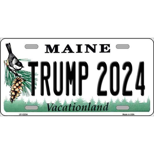 Trump 2024 Maine Motorcycle Golf Cart Metal Sign