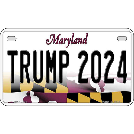 Trump 2024 Maryland Motorcycle Golf Cart Metal Sign