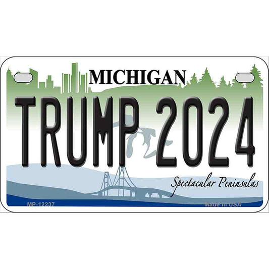 Trump 2024 Michigan Motorcycle Golf Cart Metal Sign