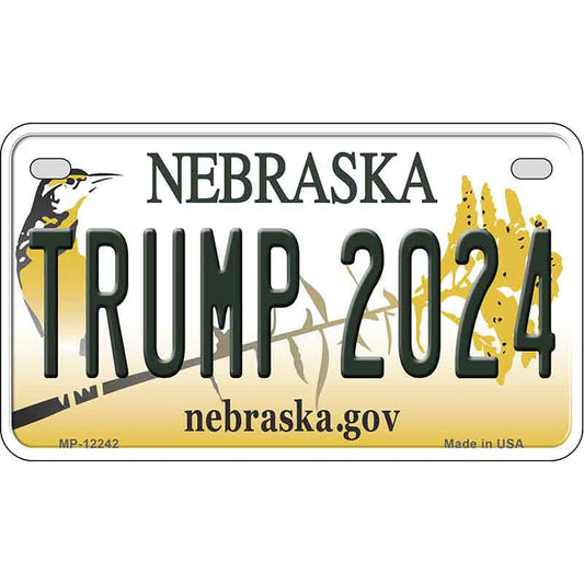 Trump 2024 Nebraska Motorcycle Golf Cart Metal Sign