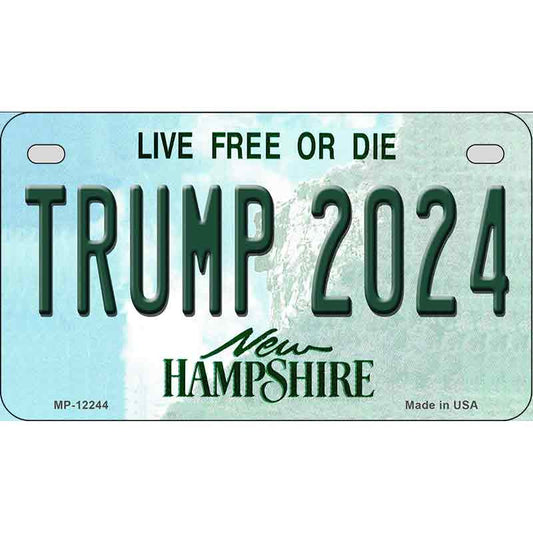 Trump 2024 New Hampshire Motorcycle Golf Cart Metal Sign