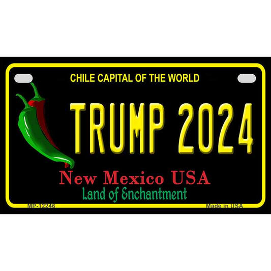 Trump 2024 New Mexico Black Motorcycle Golf Cart Metal Sign