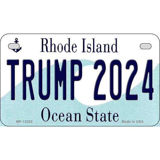 Trump 2024 Rhode Island Motorcycle Golf Cart Metal Sign