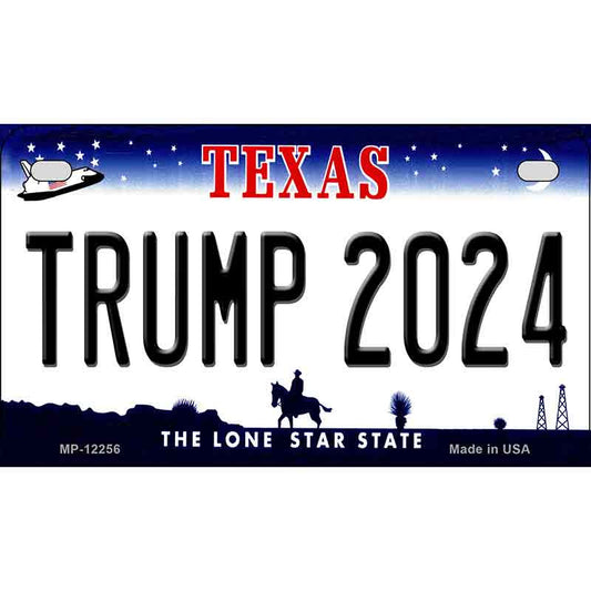 Trump 2024 Texas Motorcycle Golf Cart Metal Sign