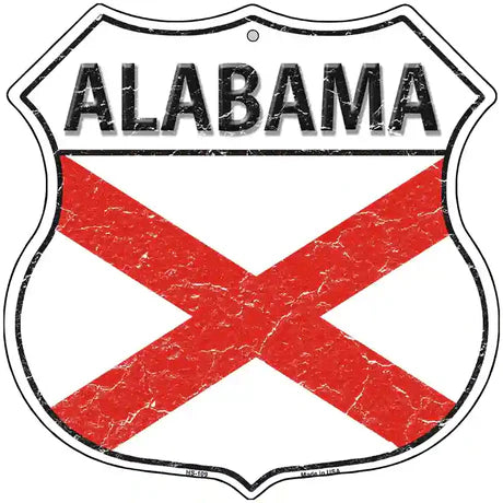 Alabama Flag Highway Shield Metal Sign