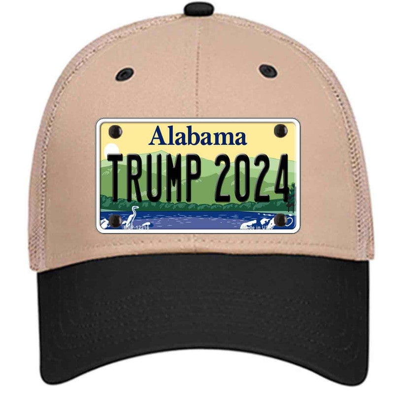 Trump 2024 Alabama Khaki Trucker Mesh Cap