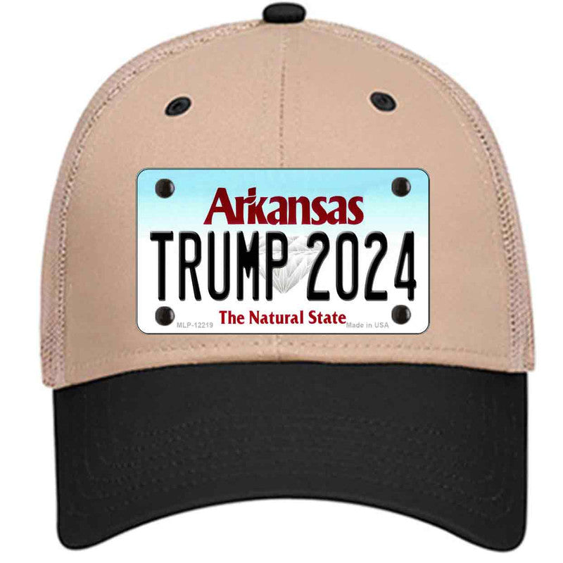 Trump 2024 Arkansas Khaki Trucker Mesh Cap