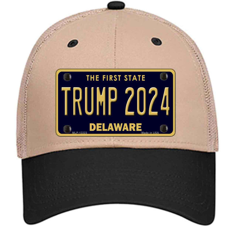 Trump 2024 Delaware Khaki Trucker Mesh Cap