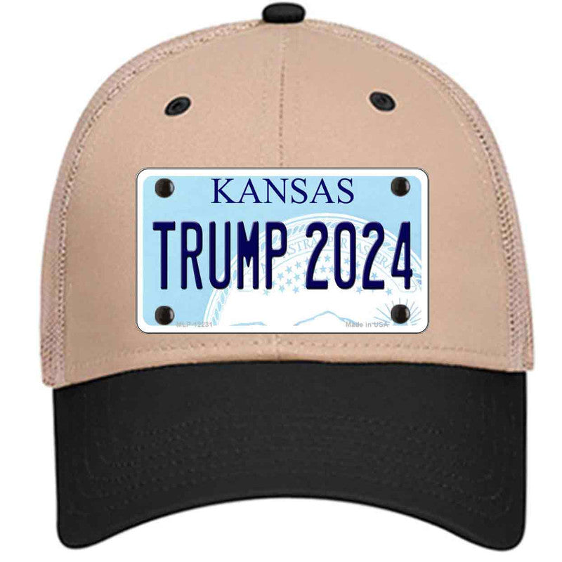 Trump 2024 Kansas Khaki Trucker Mesh Cap