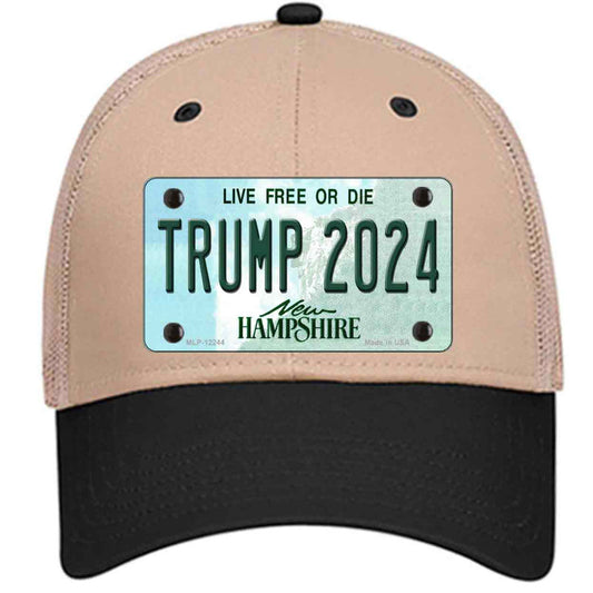 Trump 2024 New Hampshire Khaki Trucker Mesh Cap