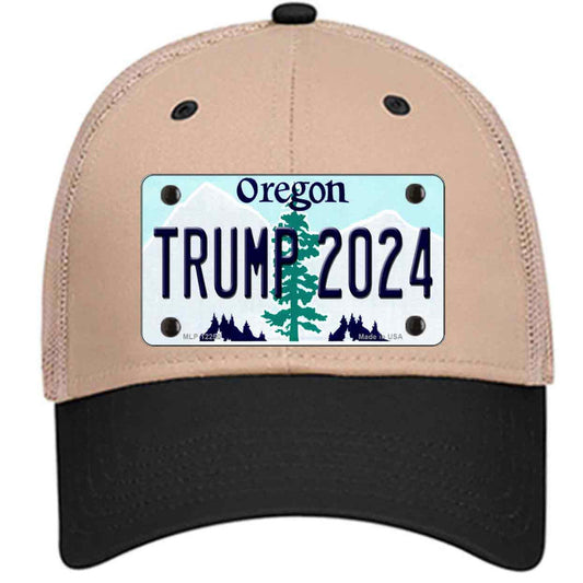 Trump 2024 Oregon Khaki Trucker Mesh Cap