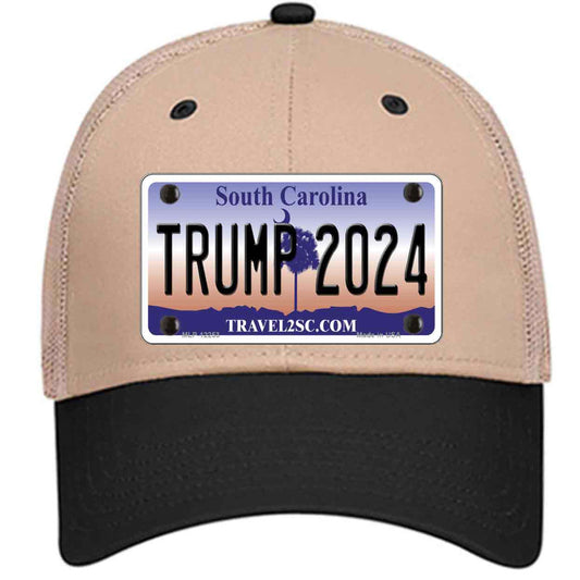 Trump 2024 South Carolina Khaki Trucker Mesh Cap