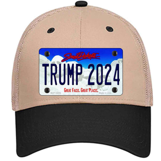 Trump 2024 South Dakota Khaki Trucker Mesh Cap