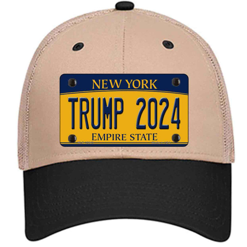 Trump 2024 New York Khaki Trucker Mesh Cap