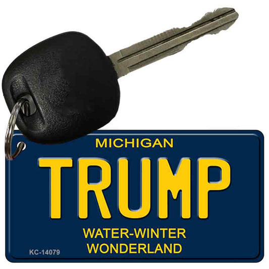 Trump Michigan Blue Key Chain