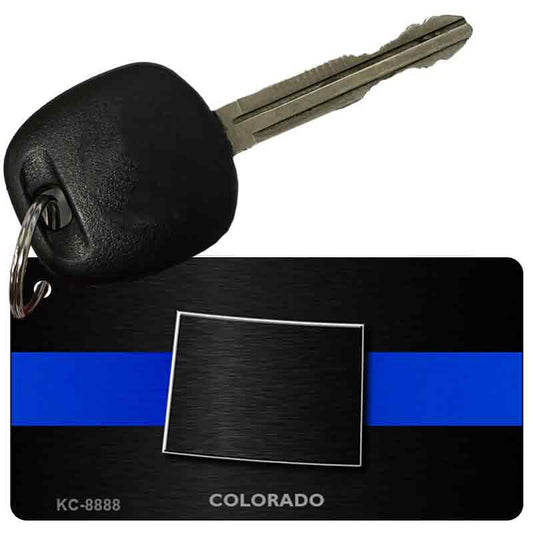 Thin Blue Line Colorado Police Key Chain