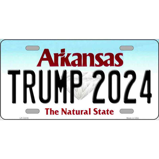 Trump 2024 Arkansas License Plate Metal Sign