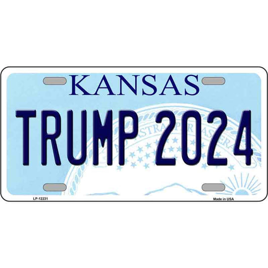 Trump 2024 Kansas License Plate Metal Sign