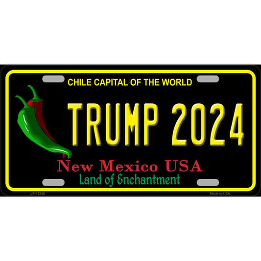 Trump 2024 New Mexico Black License Plate Metal Sign