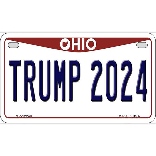 Trump 2024 Ohio Motorcycle Golf Cart Metal Sign