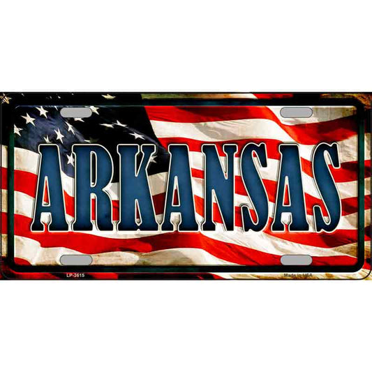 Arkansas American Flag Metal Sign