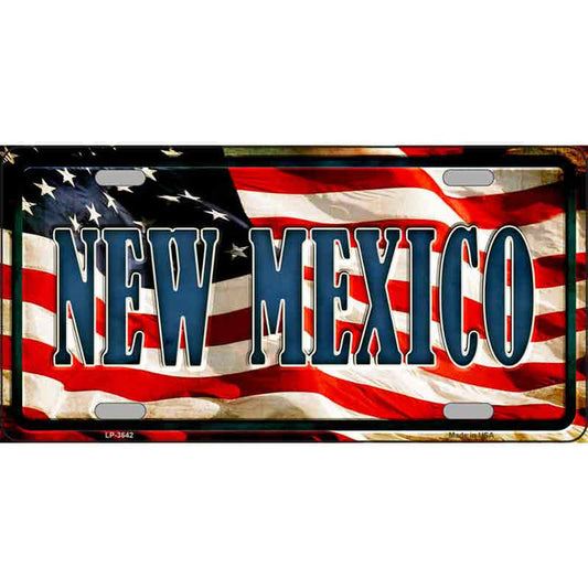 New Mexico American Flag Metal Sign