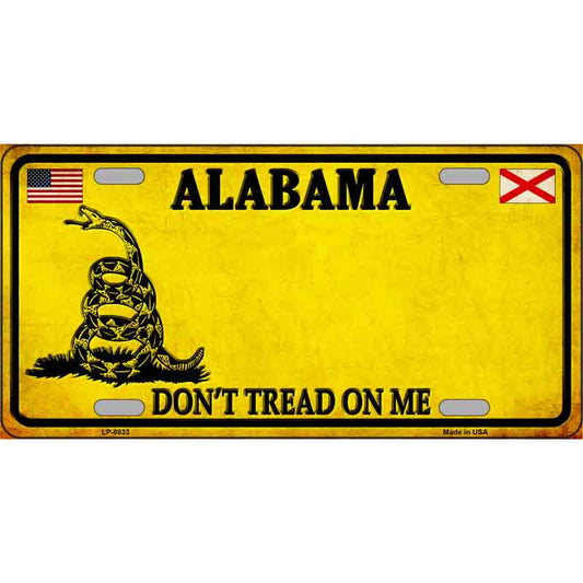 Don't Tread on Me Alabama Metal Sign