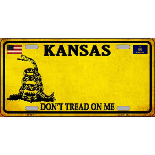 Don't Tread on Me Kansas Metal Sign