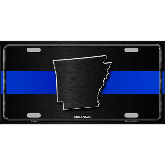 Thin Blue Line Police Arkansas Metal Sign