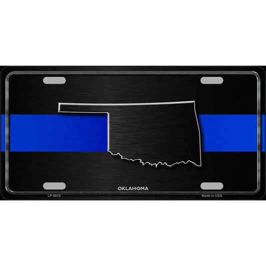 Thin Blue Line Police Oklahoma Metal Sign