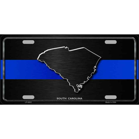 Thin Blue Line Police South Carolina Metal Sign