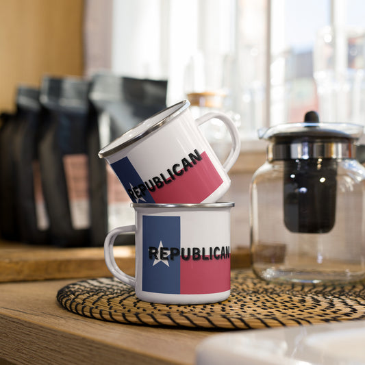 Republican Texas Flag Enamel Mug