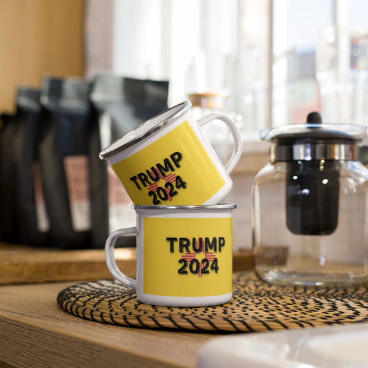 Trump 2024 New Mexico Flag Yellow Enamel Mug