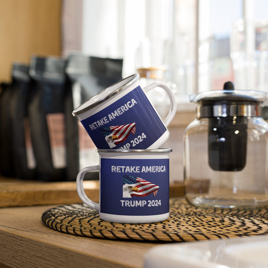 Retake America Trump 2024 Enamel Mug