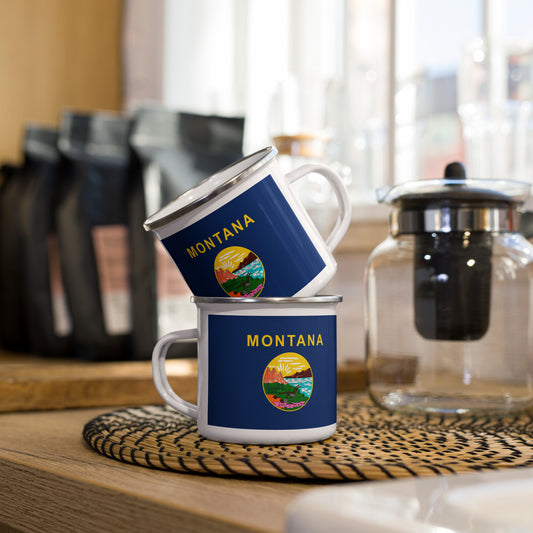 Montana Flag Enamel Mug