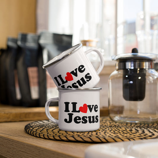 I Love Jesus Enamel Mug