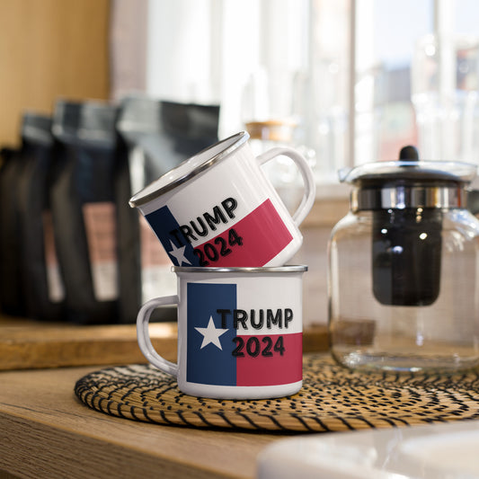 Trump 2024 Texas Flag Enamel Mug