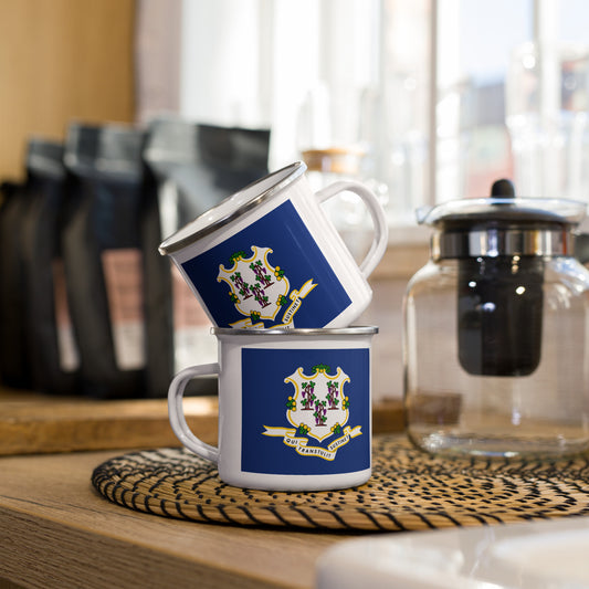 Connecticut Flag Enamel Mug