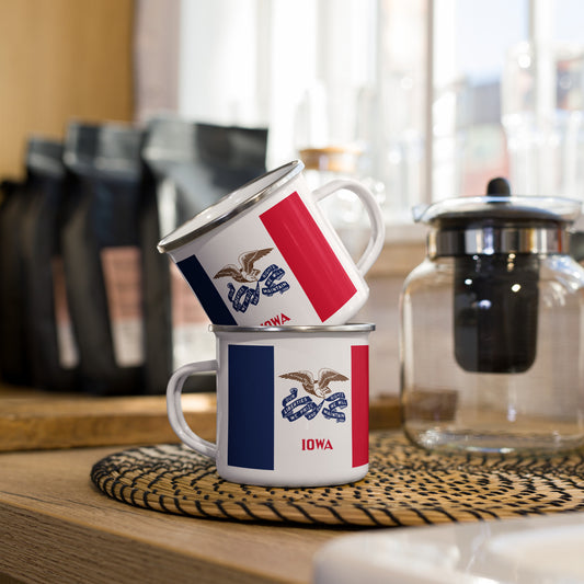 Iowa Flag Enamel Mug