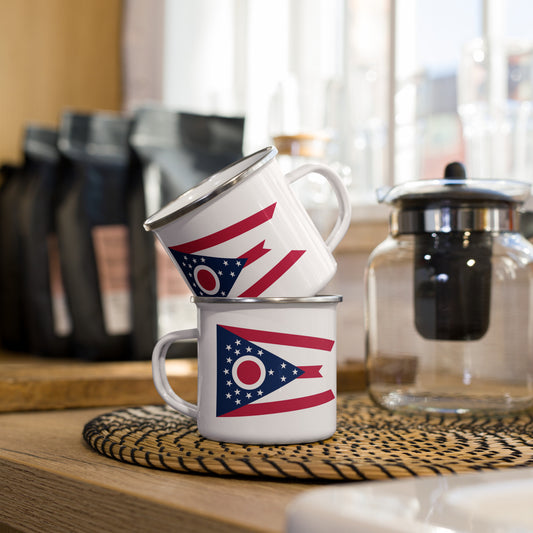 Ohio Flag Enamel Mug